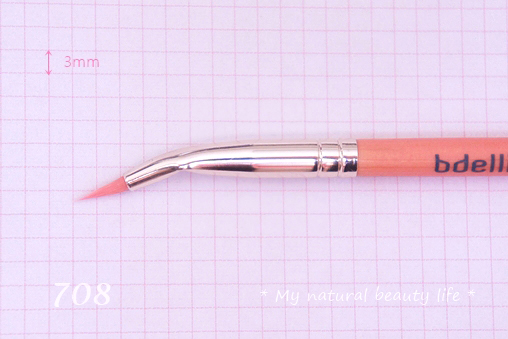 Bdellium Tools, Pink Bambu Series, Eyes 708, Bent Eyeliner Brush